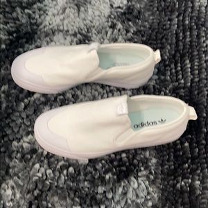 Adidas white slip on shoes